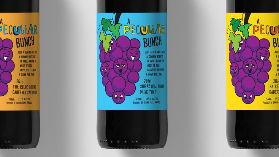 Mudgee Wine Label Design Pop Art Style Closeup